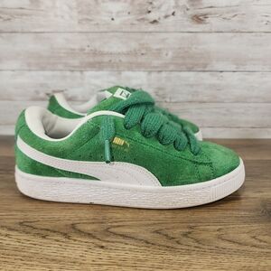 Puma Suede XL Kids Boys Green White Chunky Lace Sneakers Size 3y